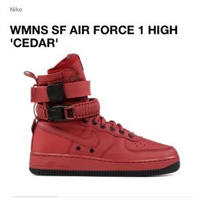 Nike Air Force 1’s high rust/brick color